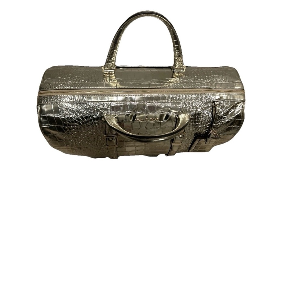 NWT MICHAEL KORS X-Large Traveler Metallic Embossed Leather Weekender Bag - Picture 3 of 7